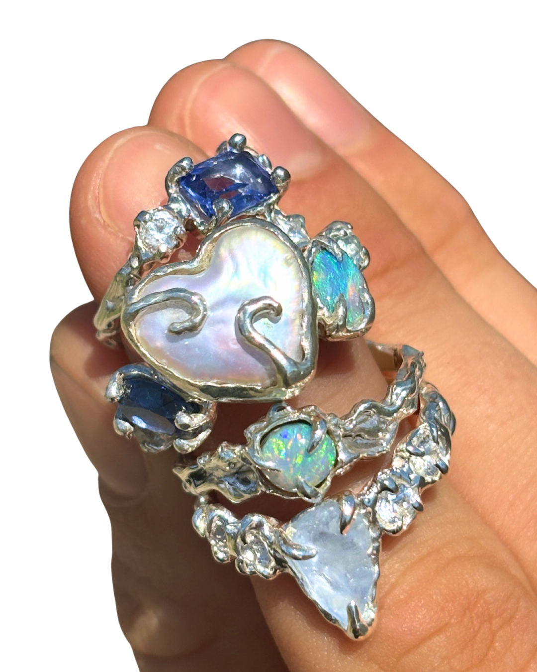 Aphrodite Ring | Pearl & Opal - Sunny on a Cloud