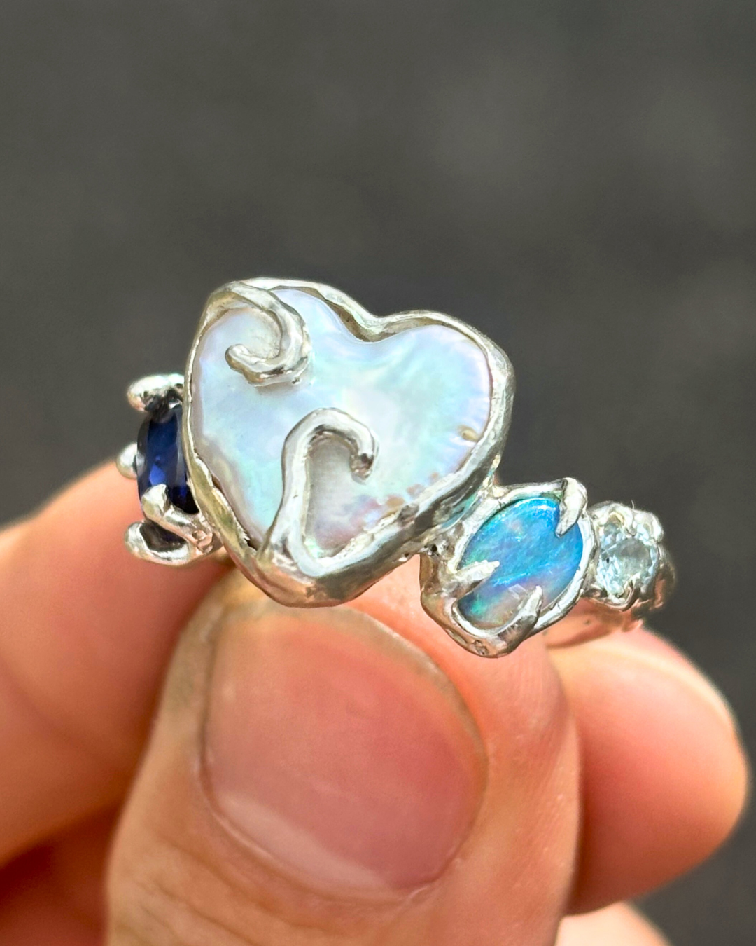 Aphrodite Ring | Pearl & Opal - Sunny on a Cloud