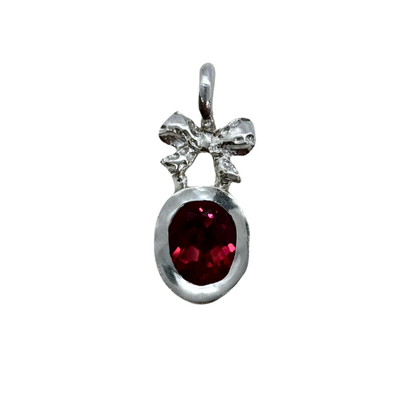 Dewdrop Charm - Garnet | Sterling Silver