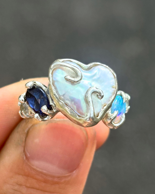 Aphrodite Ring | Pearl & Opal - Sunny on a Cloud