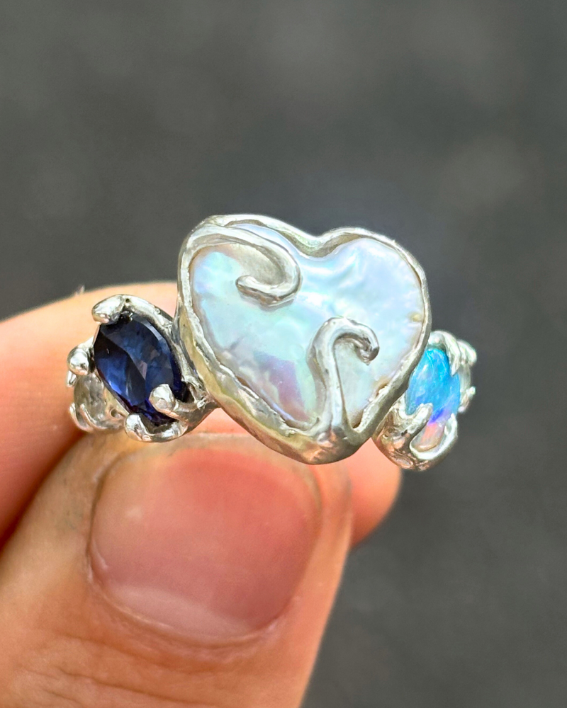 Aphrodite Ring | Pearl & Opal - Sunny on a Cloud