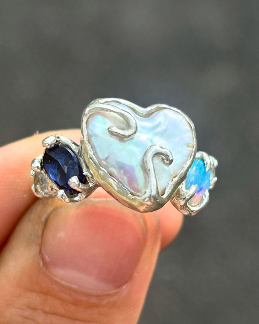 Aphrodite Ring | Pearl & Opal - Sunny on a Cloud