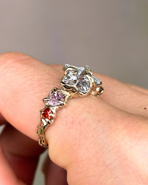 Astre Ring | Solid Gold - Sunny on a Cloud - Unique Organic Rings