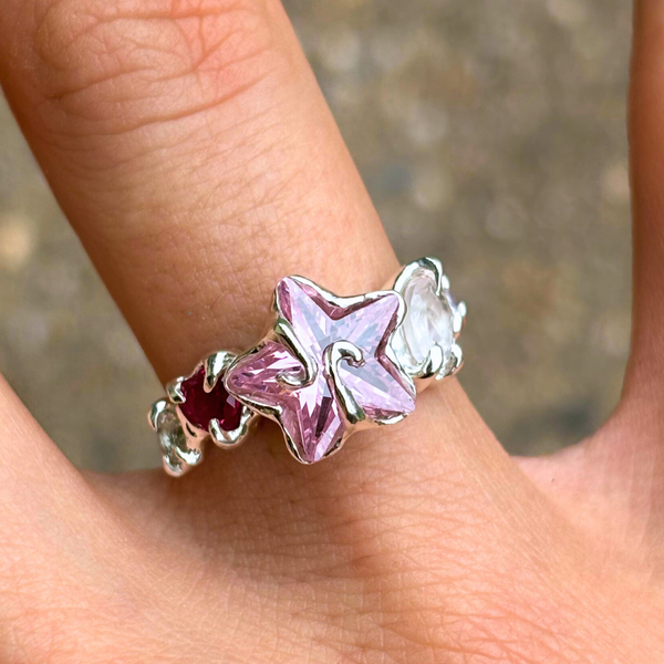 Rose Quartz Astre Ring | Sterling Silver