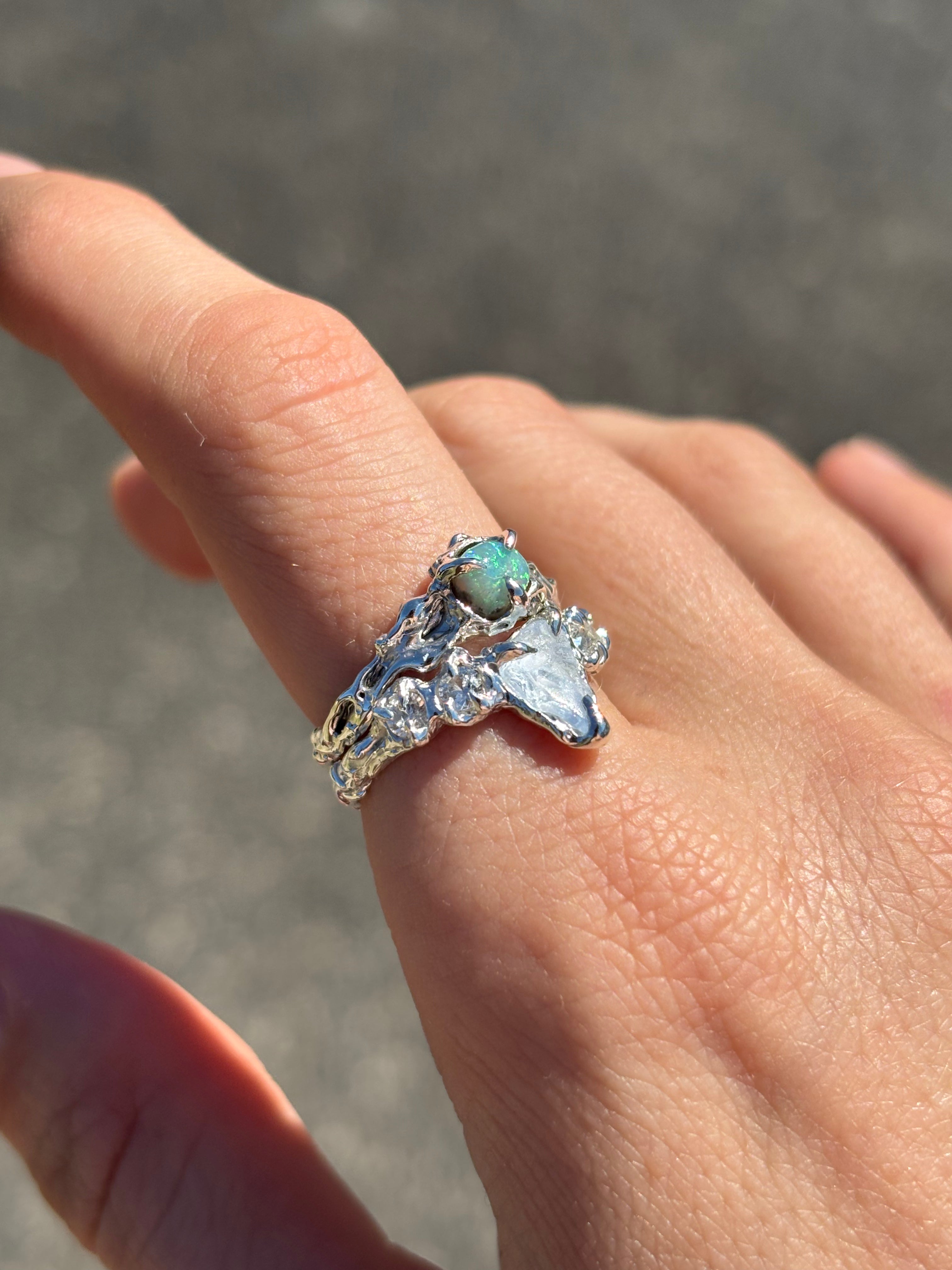 Lyra Ring Set | Opal - Sunny on a Cloud