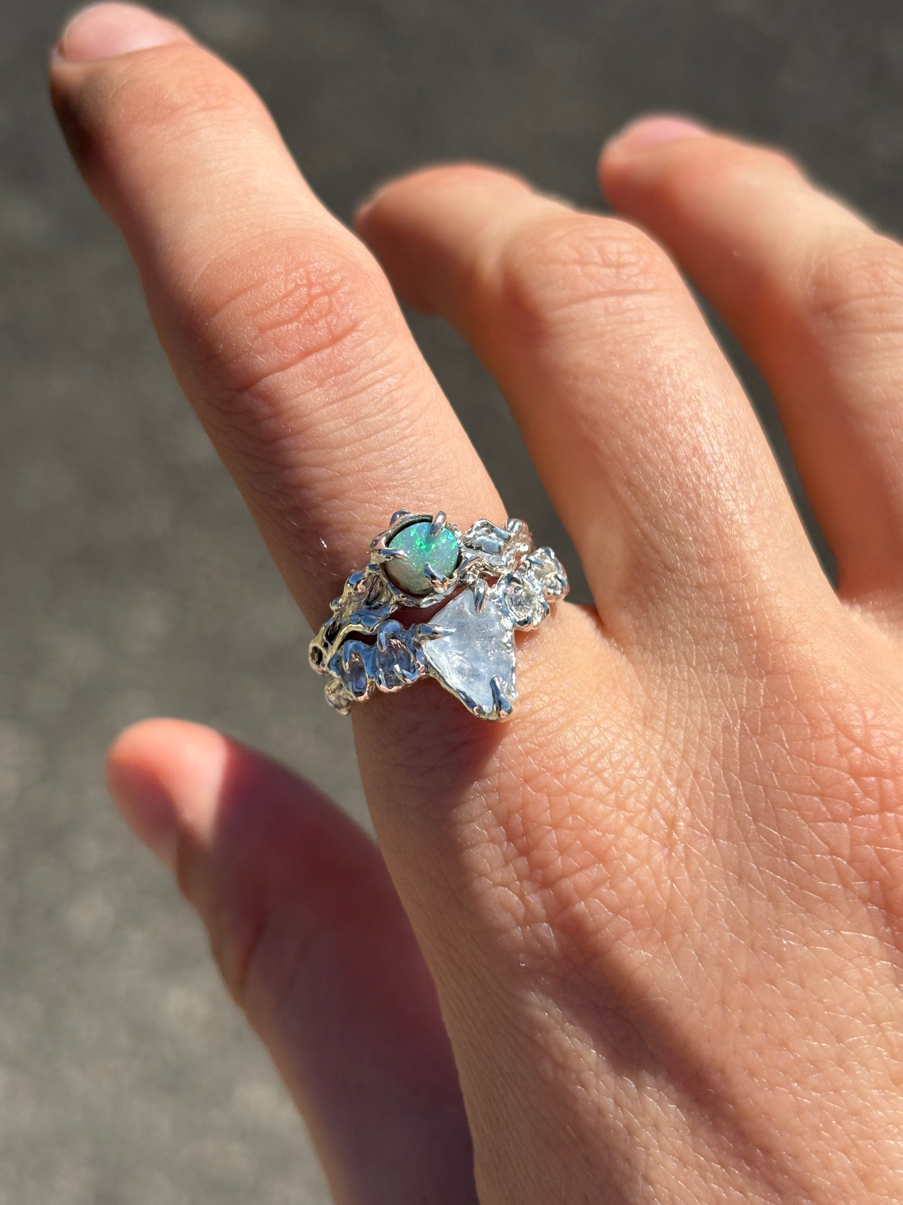 Lyra Ring Set | Opal - Sunny on a Cloud