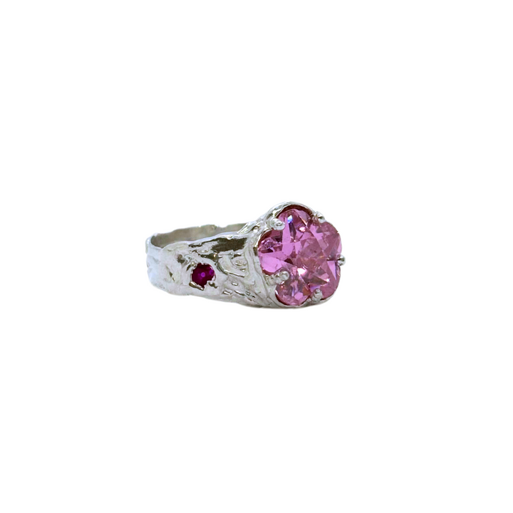 Sweet Poppy Pink flower ring by SoaC