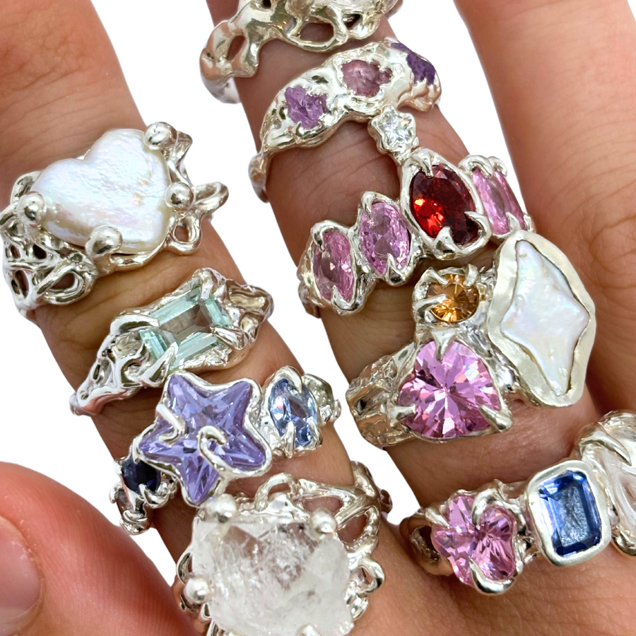 Custom Jewellery - Sunny on a Cloud - Unique Organic Rings