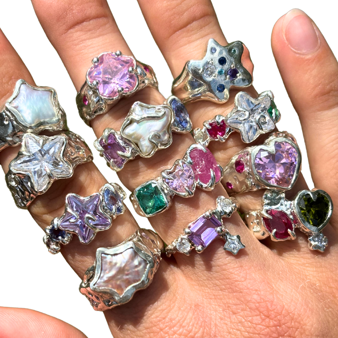 Custom Jewellery - Sunny on a Cloud - Unique Organic Rings