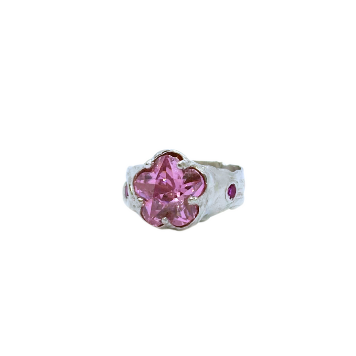 Sweet Poppy Pink flower ring by SoaC