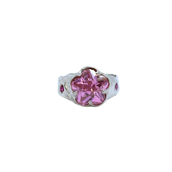 Sweet Poppy Pink flower ring by SoaC